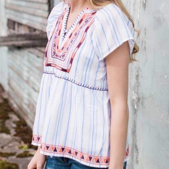 THML Baby Doll Embroidered Detail Top - Picture 2 of 7